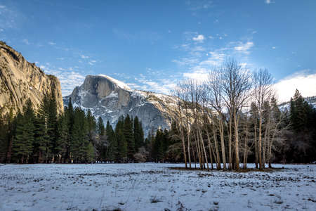 Half Dome at winter  - Yosemite National Park, California, USAの写真素材