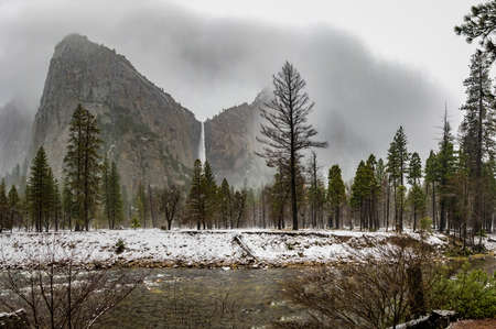 Bridalveil Fall at Winter - Yosemite National Park, California, USAの写真素材
