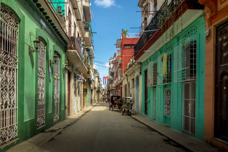 Old Havana Street downtown - Havana, Cubaの写真素材