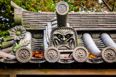 Japanese roof detail - Kyoto, Japanの写真素材