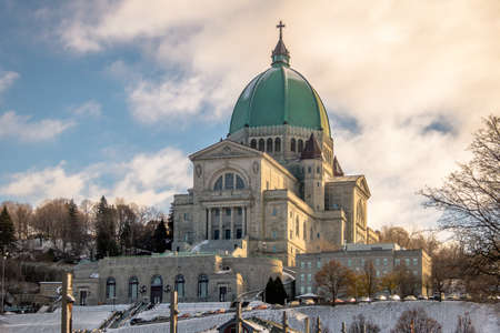 Saint Joseph Oratory with snow - Montreal, Quebec, Canadaの写真素材