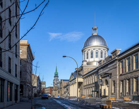 Old Montreal and Bonsecours Market - Montreal, Quebec, Canadaの写真素材