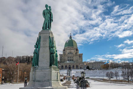 Saint Joseph Oratory with snow - Montreal, Quebec, Canadaの写真素材