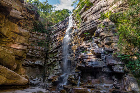 Mosquito Waterfall in Chapada Diamantina - Bahia, Brazilの写真素材