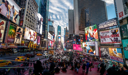 Times Square at sunset - New York City, USA