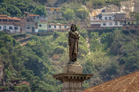 Tiradentes Statue in Tiradentes Square - Ouro Preto, Minas Gerais, Brazilのeditorial素材