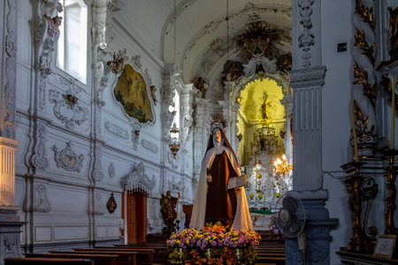 Interior of Nossa Senhora do Carmo Church - Sao Joao Del Rei, Minas Gerais, Brazilのeditorial素材