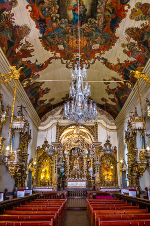 Interior of Cathedral Basilica of Our Lady of the Pillar (Cathedral Basilica of Our Lady of the Pillar) - Sao Joao Del Rei, Minas Gerais, Brazilのeditorial素材