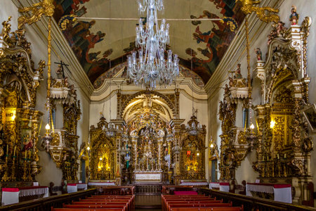 Interior of Cathedral Basilica of Our Lady of the Pillar (Cathedral Basilica of Our Lady of the Pillar) - Sao Joao Del Rei, Minas Gerais, Brazilのeditorial素材