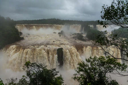 Iguazu Falls view from brazilian side - Brazil and Argentina Borderの写真素材