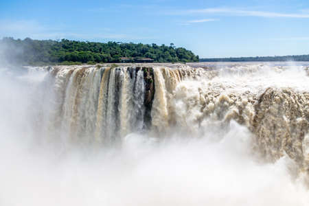 The Devils Throat at Iguazu Falls view from argentinian side - Brazil and Argentina Borderの写真素材