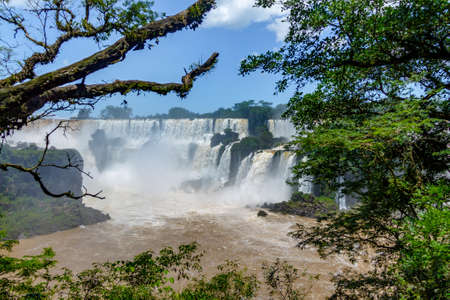 Iguazu Falls view from brazilian side - Brazil and Argentina Borderの写真素材
