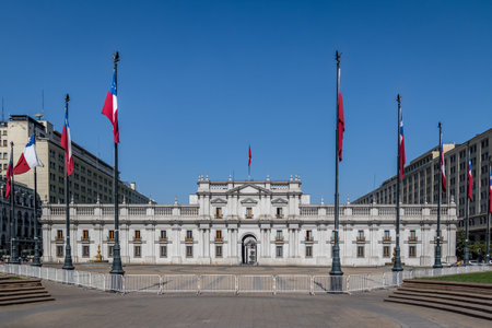 La Moneda Palace - Santiago, Chileのeditorial素材