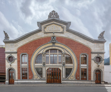 Facade of Faenza Theater - Bogota, Colombiaのeditorial素材