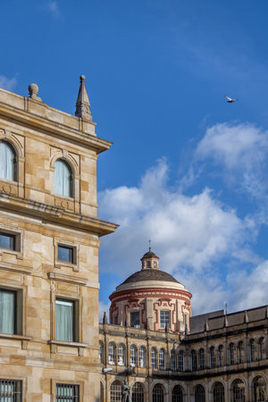 Detail of buildings architecture near Bolivar Square - Bogota, Colombiaのeditorial素材