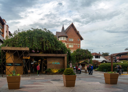 Entrance to the covered street - Gramado, Rio Grande do Sul, Brazilのeditorial素材