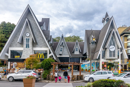 Street and architecture of Gramado city - Gramado, Rio Grande do Sul, Brazilのeditorial素材