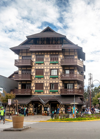 Street and architecture of Gramado city - Gramado, Rio Grande do Sul, Brazilのeditorial素材