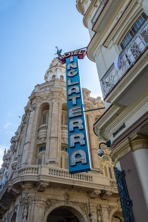 England Hotel Sign - Havana, Cubaのeditorial素材