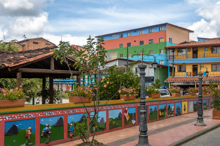 Colorful houses - Guatape, Antioquia, Colombiaのeditorial素材
