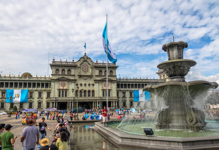 Guatemala National Palace at the Plaza de la Constitucion (Constitution Square) Guatemala City, Guatemalaのeditorial素材