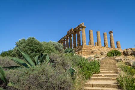 Temple of Juno in the Valley of Temples - Agrigento, Sicily, Italyの写真素材