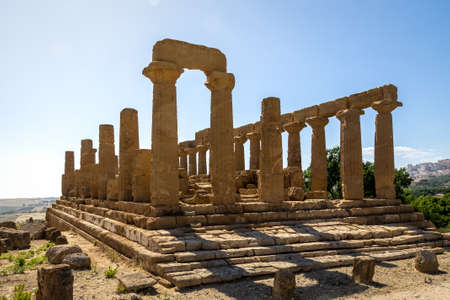 Temple of Juno in the Valley of Temples - Agrigento, Sicily, Italyの写真素材