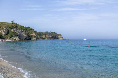 View of Tropea Beach - Tropea, Calabria, Italyの写真素材