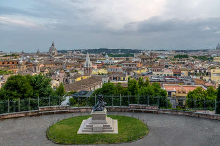 Rome aerial cityscape view from Pincio Hill - Rome, Italyの写真素材