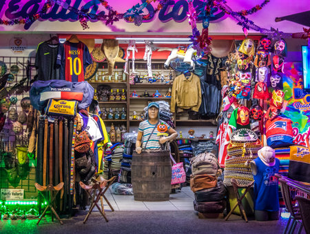 Mexican Gifts Store Facade - Puerto Vallarta, Jalisco, Mexicoのeditorial素材