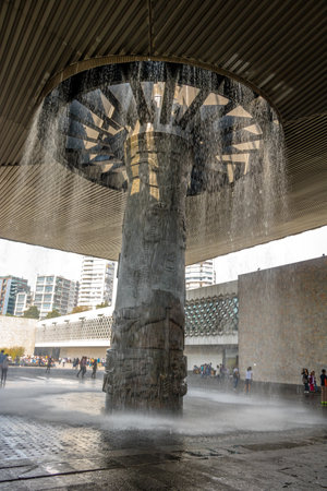 Waterfall of the National Museum of Anthropology (National Museum of Anthropology, MNA) - Mexico City, Mexicoのeditorial素材