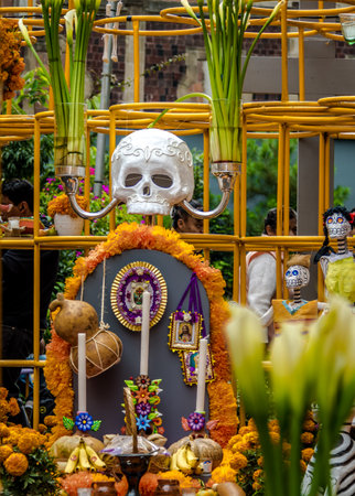 Day of the Dead Decoration - Mexico City, Mexicoのeditorial素材