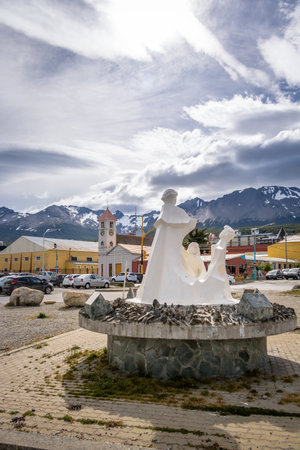 Ushuaia City view in Patagonia - Ushuaia, Tierra del Fuego, Argentinaのeditorial素材