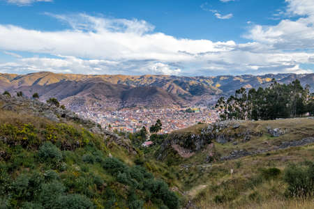 Aerial view of Cusco city - Cusco, Peruの写真素材