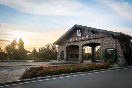 Entrance to Gramado City (Portico) - Gramado, Rio Grande do Sul, Brazilの写真素材