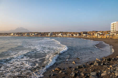 Huanchaco Beach and town - Trujillo, Peruの写真素材