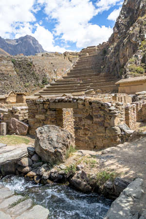 Ollantaytambo Inca ruins and Terraces - Ollantaytambo, Sacred Valley, Peruの写真素材