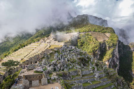 Terraces at Machu Picchu Inca Ruins - Sacred Valley, Peruの写真素材