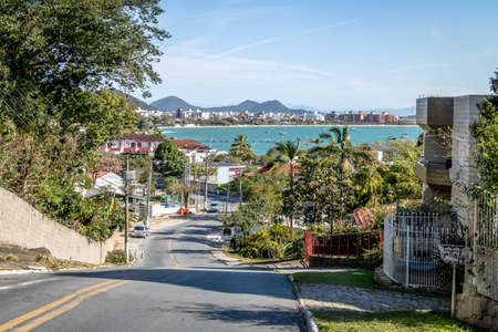 View of Jurere and Jurere beach - Florianopolis, Santa Catarina, Brazilの写真素材