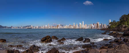 Panoramic view of Balneario Camboriu city skyline - Balneario Camboriu, Santa Catarina, Brazilの写真素材