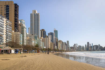 Balneario Camboriu beach and skyline - Balneario Camboriu, Santa Catarina, Brazilの写真素材
