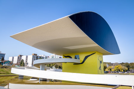 Oscar Niemeyer Museum - Curitiba, Parana, Brazilのeditorial素材