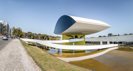 Oscar Niemeyer Museum - Curitiba, Parana, Brazilのeditorial素材