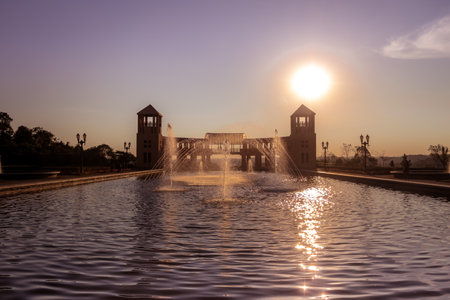 Fountain and viewpoint at Tangua Park - Curitiba, Parana, Brazil