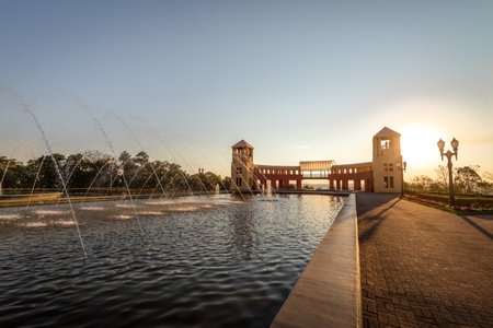 Fountain and viewpoint at Tangua Park - Curitiba, Parana, Brazilのeditorial素材