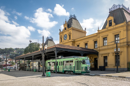 Old Valongo Train Station and Santos Touristic Tram - Santos, Sao Paulo, Brazilのeditorial素材