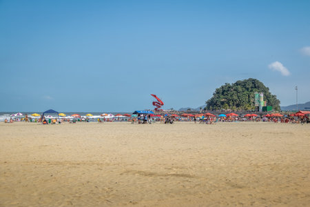 Santos Beach and Urubuquecaba island - Santos, Sao Paulo, Brazilのeditorial素材