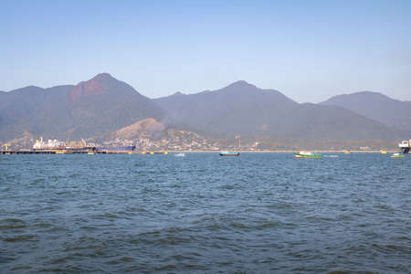 Downtown Sao Sebastiao Sea with Ilhabela on background   - Sao Sebastiao, Sao Paulo, Brazilの写真素材