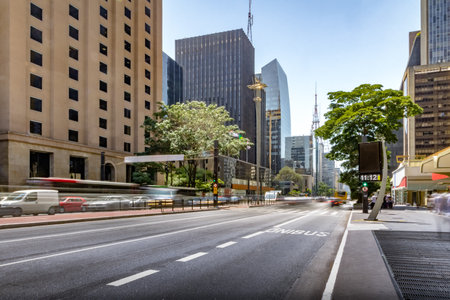 Paulista Avenue - Sao Paulo, Brazilのeditorial素材