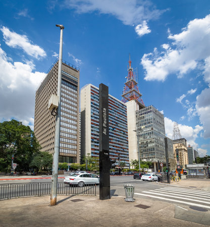 Paulista Avenue - Sao Paulo, Brazilのeditorial素材